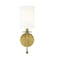 Z-Lite Ella 1 Light Wall Sconce, Rubbed Brass & White 809-1S-RB-WH - alternate 2
